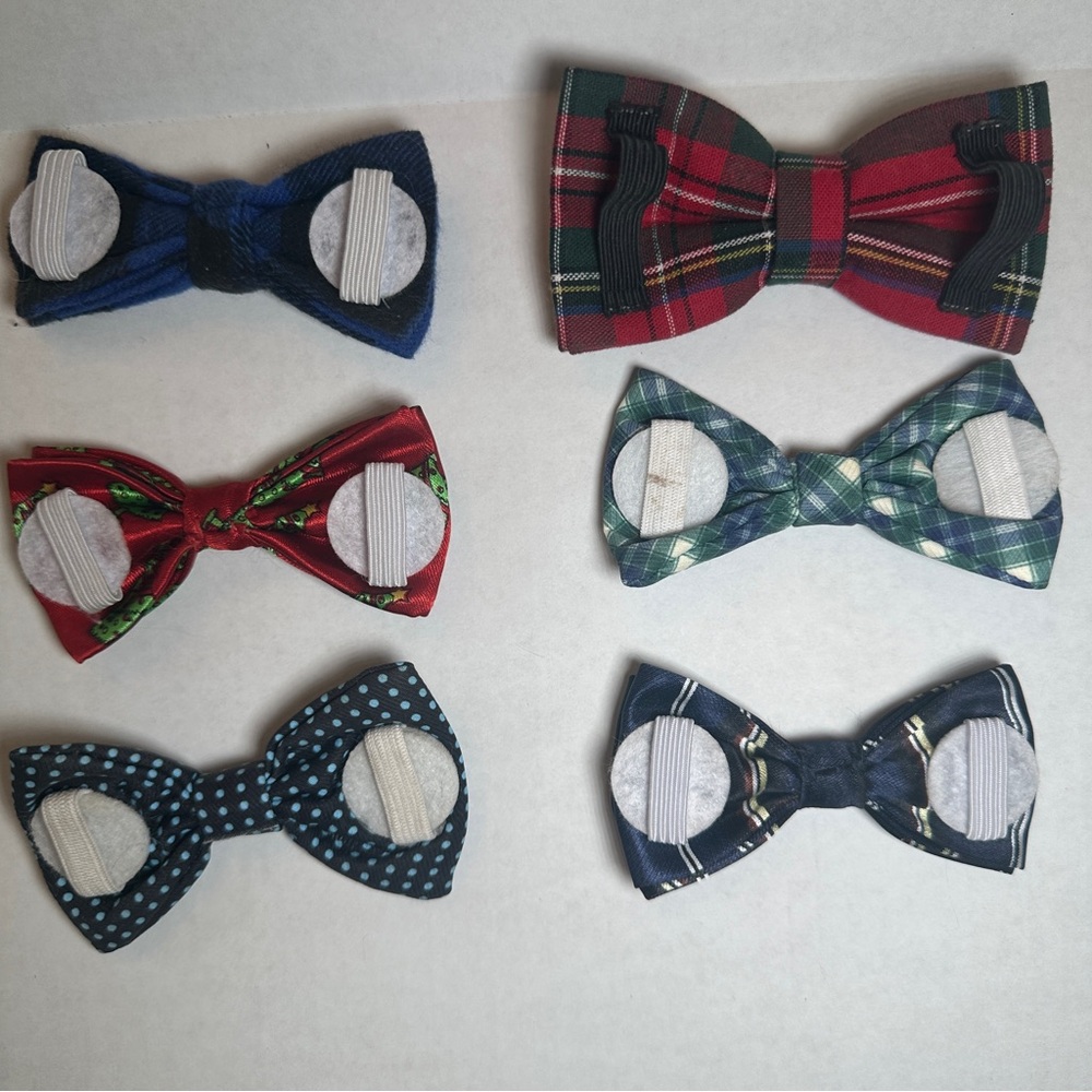 Set of Six Patterned Dog Collar Bow Ties - Picture 8 of 8